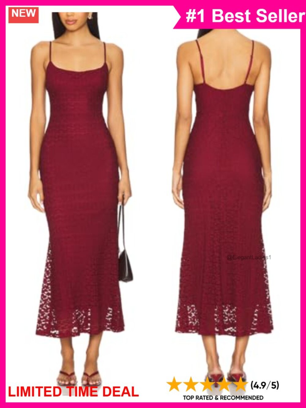Lace Mesh Maxi Dress Spaghetti Strap Backless Mermaid Formal Wedding